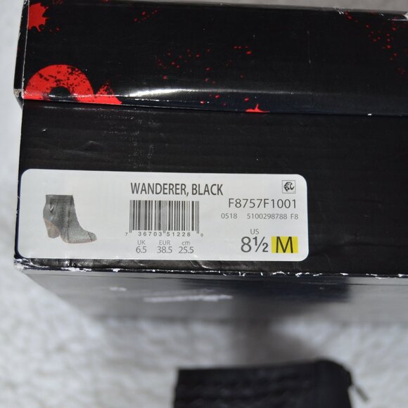 Fergalicious Black woven ankle booties, "wanderer" block heel boots 8.5 - Picture 13 of 13